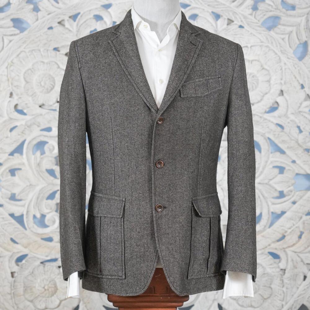 Banana Republic Men’s Herringbone Blazer Jacket 40R Luxurious Linen Wool Blend